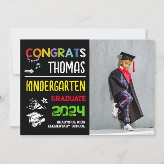 Kleuterschool Afstuderen School Fotobekendmaking Kaart (Voorkant)