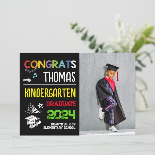 Kleuterschool Afstuderen School Fotobekendmaking Kaart (Staand voorkant)