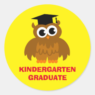 Kleuterschool afstuderen stickers met schattige ui