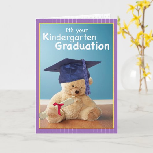 Kleuterschool Afstuderen Teddy Kaart (Gele Bloem)