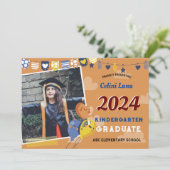 Kleuterschool Afstuderen Uitnodiging met Foto (Staand voorkant)