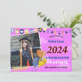 Kleuterschool Afstuderen Uitnodiging met Foto (Staand voorkant)