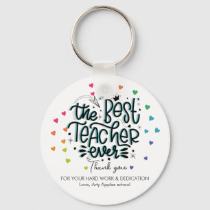 Kleuterschool Beste juf regenboog kleur hart boods Sleutelhanger