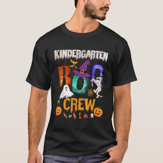 Kleuterschool Boo Crew Teacher Student Halloween T-shirt (Voorkant)