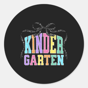 Kleuterschool Coquette Strik Terug Naar School Gra Ronde Sticker