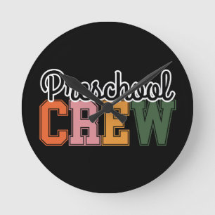 Kleuterschool Crew Schattig Ronde Klok