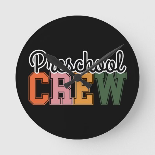 Kleuterschool Crew Schattig Ronde Klok (Voorkant)