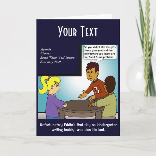 Kleuterschool Dank u Letter Gevouwen Wenskaart Kaart (Voorkant)