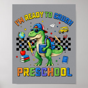 Kleuterschool Dinosaur Dinosaurus T-Rex Terug naar Poster