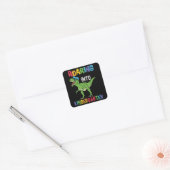Kleuterschool Dinosaurus Eerste Dag School Kindere Vierkante Sticker (Envelop)