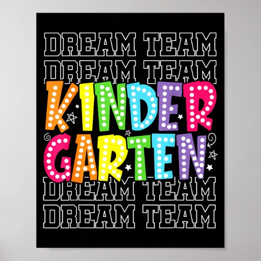 Kleuterschool droomteam eerste schooldag terug poster (Voorkant)