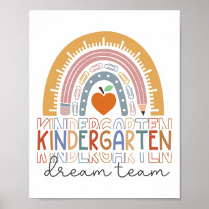 Kleuterschool droomteam regenboog verwelkomt Ck op Poster