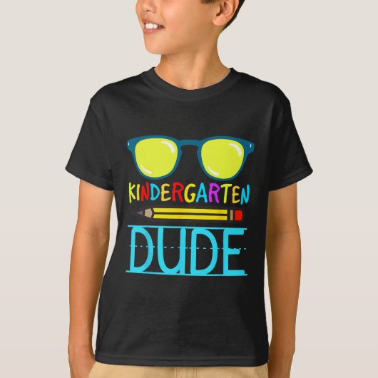 Kleuterschool Dude Fun Eerste Dag Terug naar Schoo T-shirt (Voorkant)