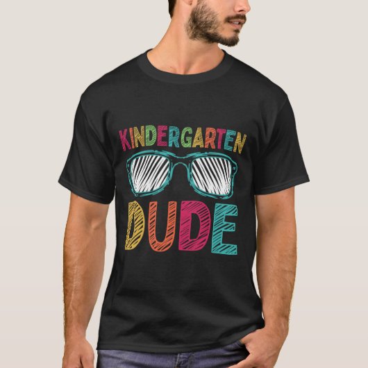 Kleuterschool Dude Fun Eerste Dag Terug naar Schoo T-shirt (Voorkant)