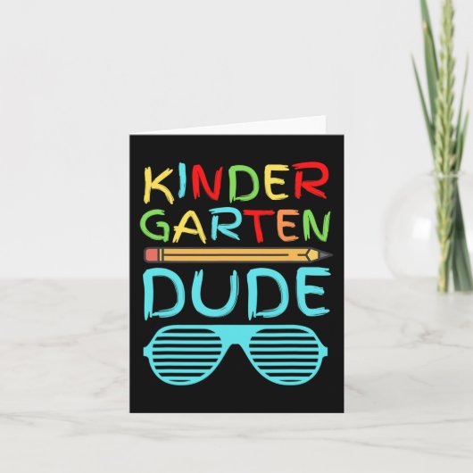 Kleuterschool Dude Fun Potlood Eerste Dag School B Kaart (Voorkant)