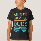 Kleuterschool Dude Fun Potlood Eerste Dag School B T-shirt (Voorkant)
