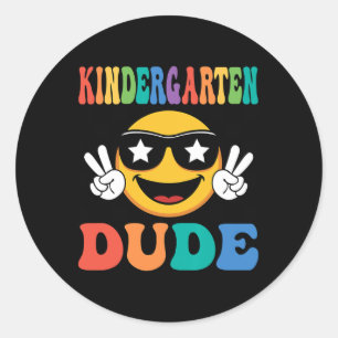 Kleuterschool gast 1e eerste schooldag jongen acht ronde sticker