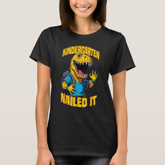 Kleuterschool genageld Het Rex Happy Dinosaur Grad T-shirt (Voorkant)