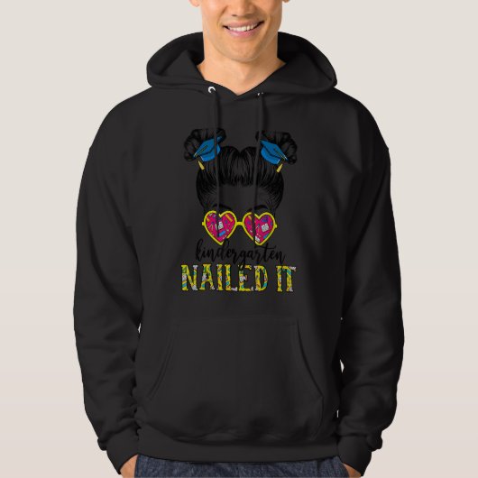 Kleuterschool genageld het rommelige haar Bun Kind Hoodie (Voorkant)
