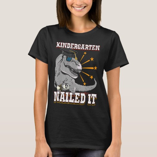 Kleuterschool genageld It Rex Dinosaurus Afgestude T-shirt (Voorkant)