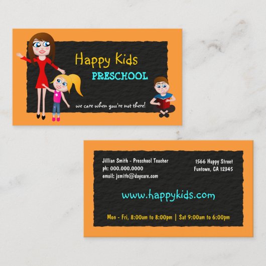 Kleuterschool Grade School Teacher Visitekaartjes (Voorkant / Achterkant)