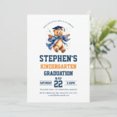 Kleuterschool Graduation Party Schattige Teddy Bea Kaart (Staand voorkant)
