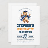 Kleuterschool Graduation Party Schattige Teddy Bea Kaart (Voorkant / Achterkant)