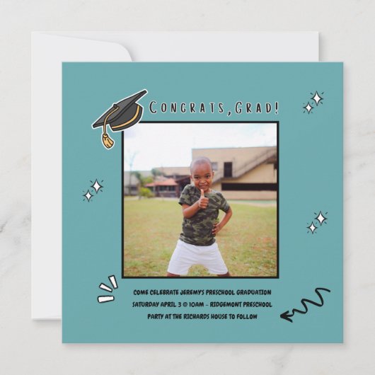 Kleuterschool Graduation Party Uitnodiging (Voorkant)