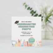 Kleuterschool Graduation Party Uitnodiging Sjabloo (Staand voorkant)