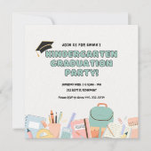 Kleuterschool Graduation Party Uitnodiging Sjabloo (Voorkant)