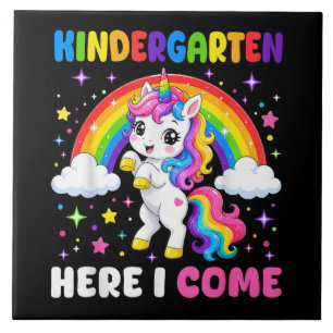 Kleuterschool hier kom ik Eenhoorn Terug naar sch Tegeltje