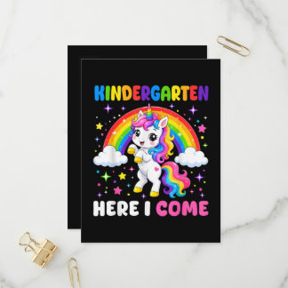  Kleuterschool hier kom ik eenhoorn terug naar sch Uitnodiging Briefkaart