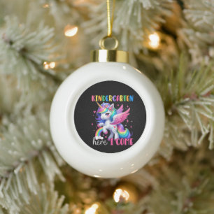 Kleuterschool hier kom ik eenhoorn terug naar scho keramische bal ornament