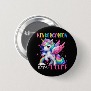 Kleuterschool hier kom ik eenhoorn terug naar scho ronde button 5,7 cm