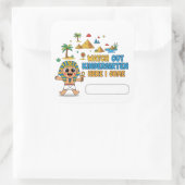 Kleuterschool, hier kom ik! Leuke farao eerste dag Vierkante Sticker (Tas)