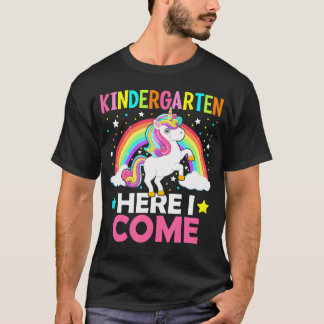 Kleuterschool Hier kom ik Schattigee eenhoorn 1e d T-shirt