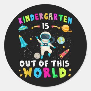 Kleuterschool is van deze wereld terug naar school ronde sticker