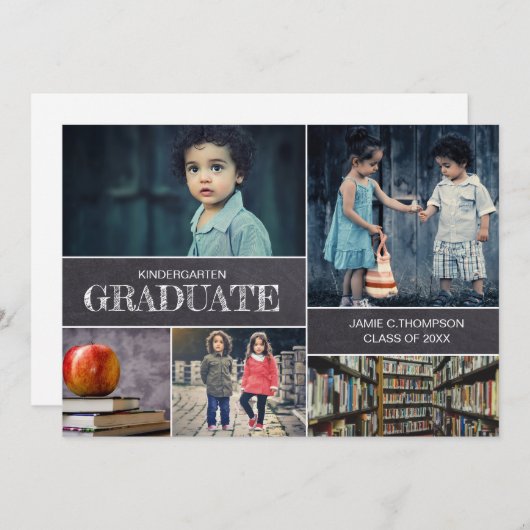 Kleuterschool jongen Afstuderen Foto aankondiging (Voorkant / Achterkant)