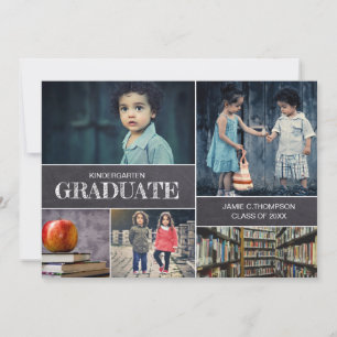 Kleuterschool jongen Afstuderen Foto aankondiging