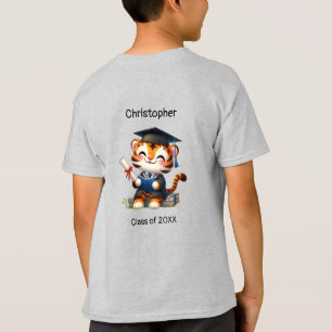 Kleuterschool Jongen Afstuderen Naam Schattige Tij T-shirt