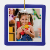 Kleuterschool Keepsake Paarse kleurrijke Kinder fo Keramisch Ornament (Achterkant)