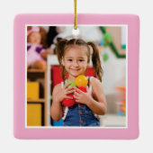 Kleuterschool Keepsake Schattigee Roze Meisjes Fot Keramisch Ornament (Achterkant)