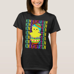 Kleuterschool Kip Kraak Het Ei Pasen Jongen T-shirt
