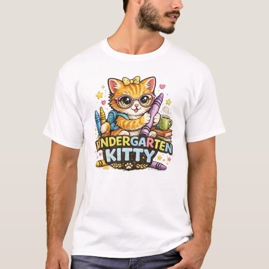Kleuterschool Kitty Terug naar school ontwerp T-shirt (Voorkant)