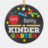 Kleuterschool Kleurrijke Krijt Keepsake Kinder Fot Keramisch Ornament (Voorkant)