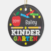 Kleuterschool Kleurrijke Krijt Keepsake Kinder Fot Keramisch Ornament (Links)