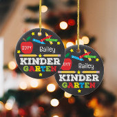 Kleuterschool Kleurrijke Krijtbord Keepsake Kinder Keramisch Ornament