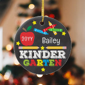 Kleuterschool Kleurrijke Krijtbord Keepsake Kinder Keramisch Ornament