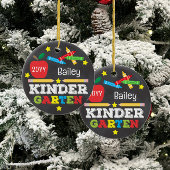 Kleuterschool Kleurrijke Krijtbord Keepsake Kinder Keramisch Ornament