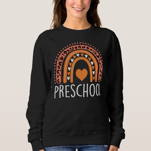 Kleuterschool Leopard Rainbow Teacher Kinder kleut Trui (Voorkant)